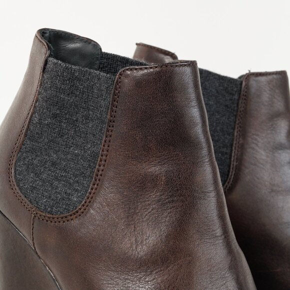 Brunello Cucinelli Leather Grosgrain Trim Chelsea Boots - Picture 6 of 6